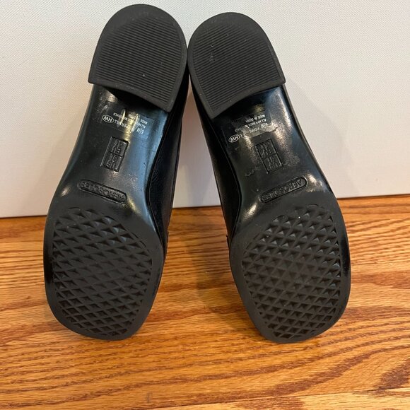 Heeled Black Leather Loafers - Picture 3 of 4